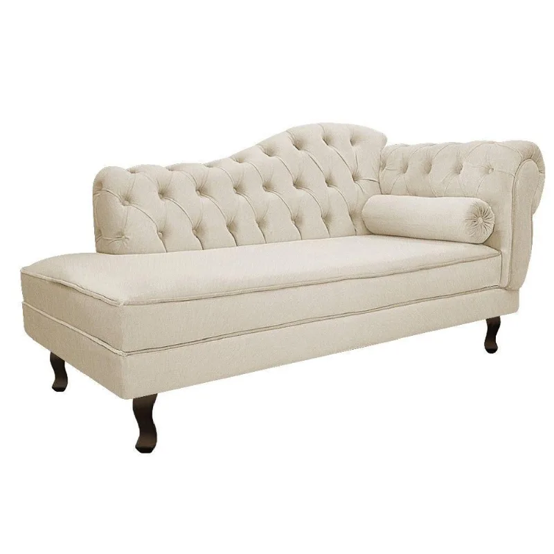 Recamier Diana 185cm Lado Esquerdo Suede Bege