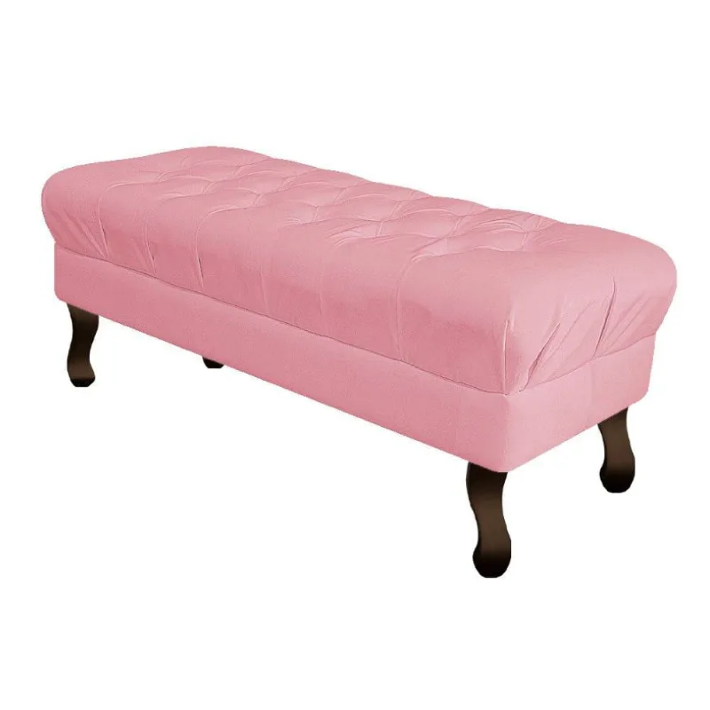 Puff Retrô 120 Cm Luis Xv Rosa Bebê