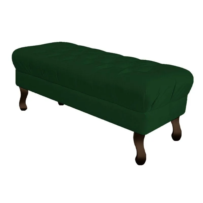 Puff Retrô Luis Xv Suede Verde Adj Decor