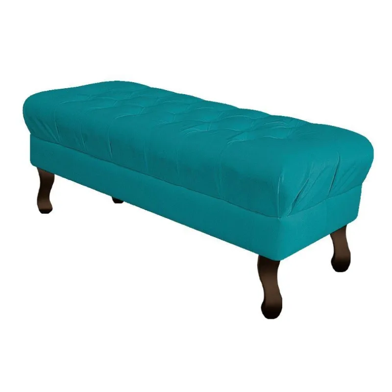 Puff Retrô 160 Cm Luis Xv Azul Turquesa