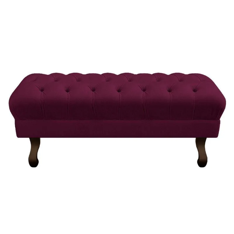 Puff Retrô 195 Cm Luis Xv Suede Bordô