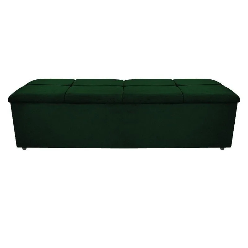 Calçadeira Munique 140cm Casal Suede Verde Adj Decor