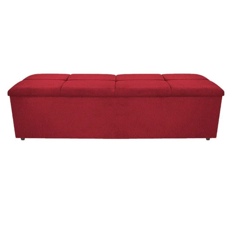 Calçadeira Munique 160cm Queen Size Suede Vermelho Adj Decor