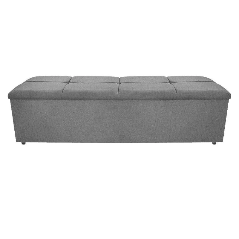 Calçadeira Munique 195cm King Size Suede Cinza Adj Decor
