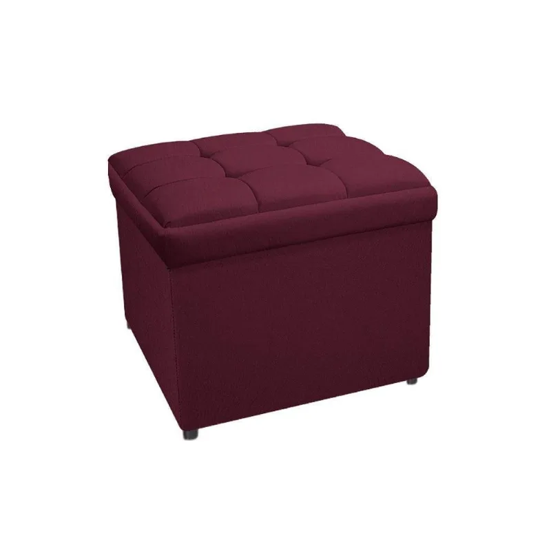 Calçadeira Copenhague 90cm Solteiro Suede Bordô Adj Decor