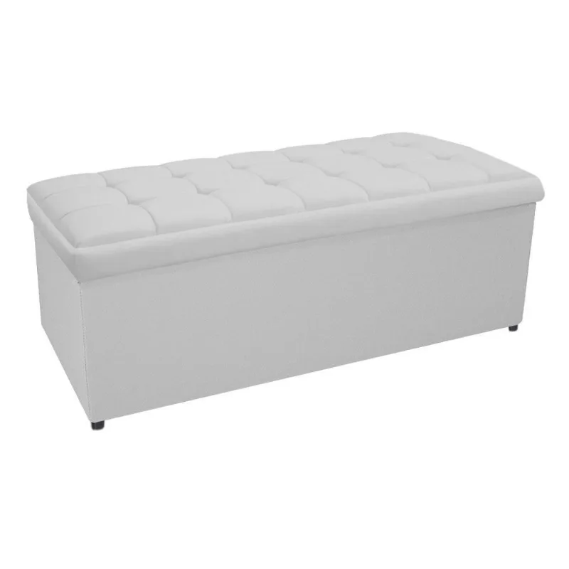 Calçadeira Copenhague 140cm Casal Suede Branco Adj Decor