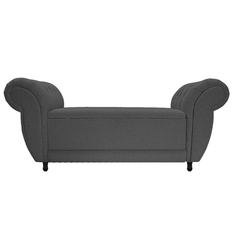 Recamier Grécia 195cm Linho Chumbo Doce Sonho Móveis