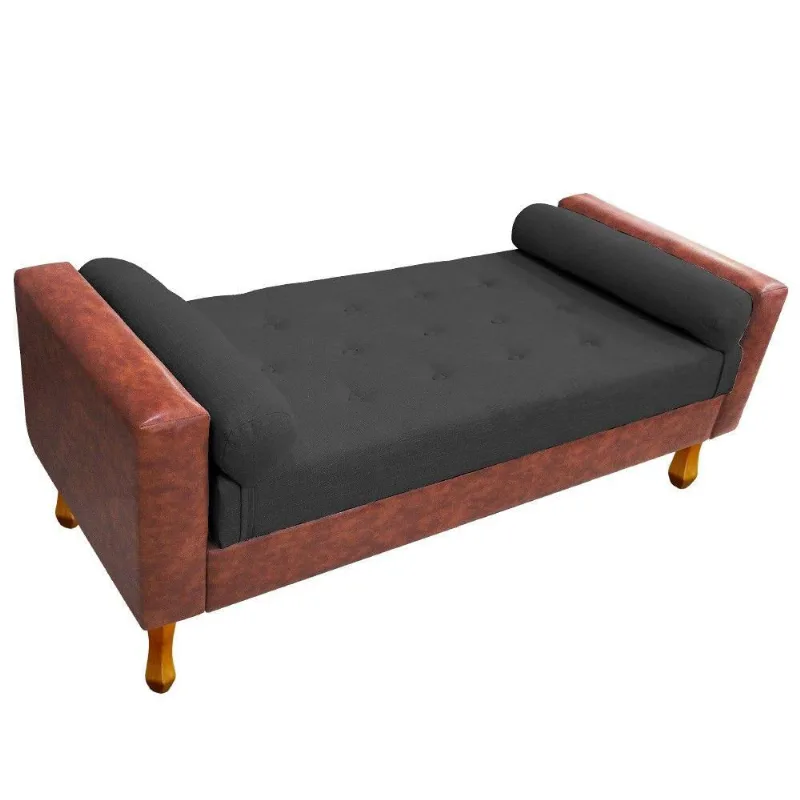 Recamier Félix 90cm Corano Nozes Linho Chumbo Doce Sonho
