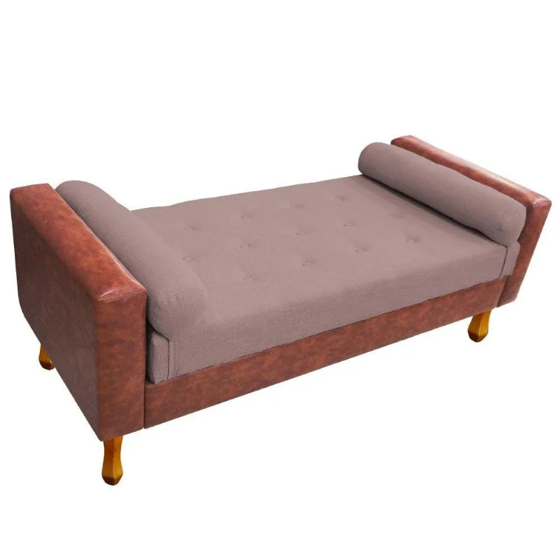 Recamier Félix Solteiro 120cm Corano Nozes e Linho Rosê