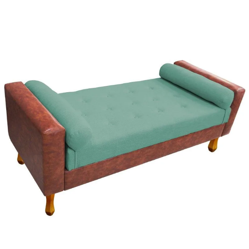 Recamier Félix King 195cm Corano Nozes Turquesa Doce Sonho