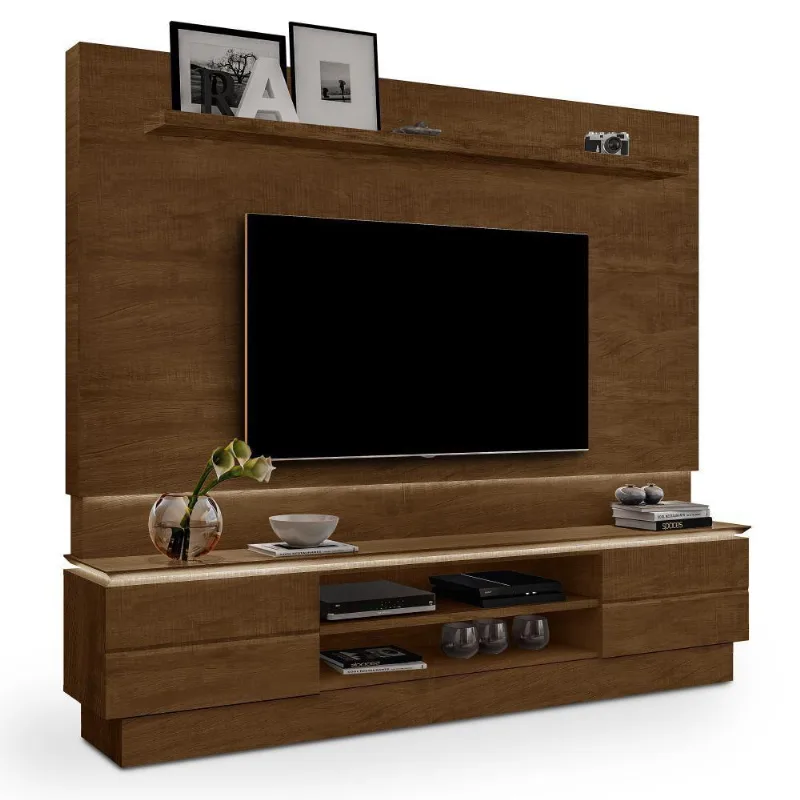 Rack com Painel Zoe para Tv Até 75´´ Malbec Adj Decor