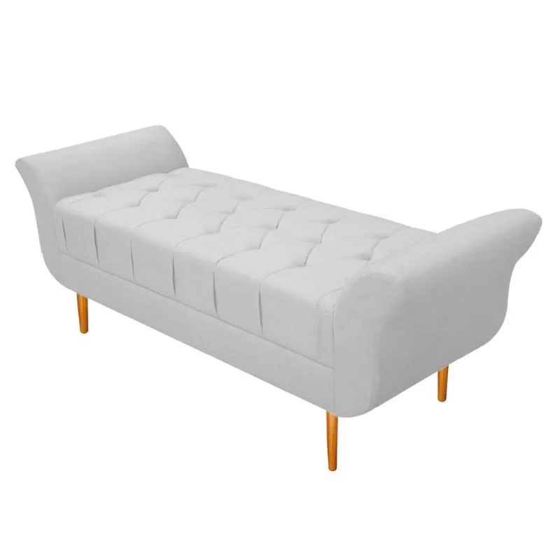 Recamier Estofado Ari 100 Cm Corano Branco Doce Sonho