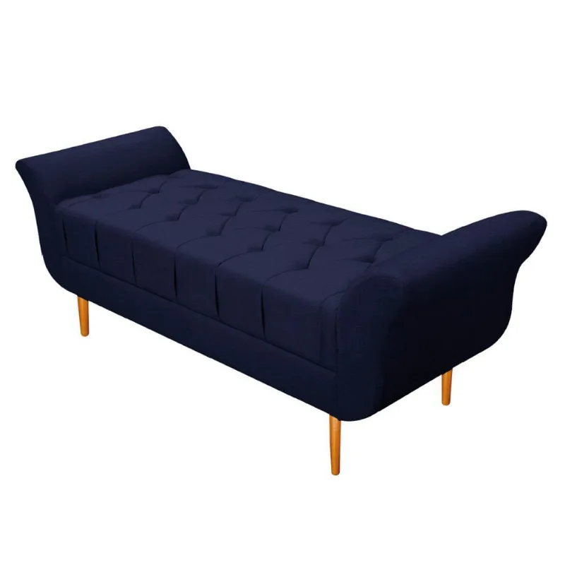Recamier Ari 90 Cm Solteiro Corano Azul Marinho