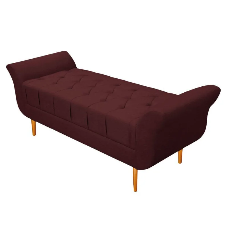 Recamier Estofado Ari 160 Cm Queen Corano Bordô Doce Sonho