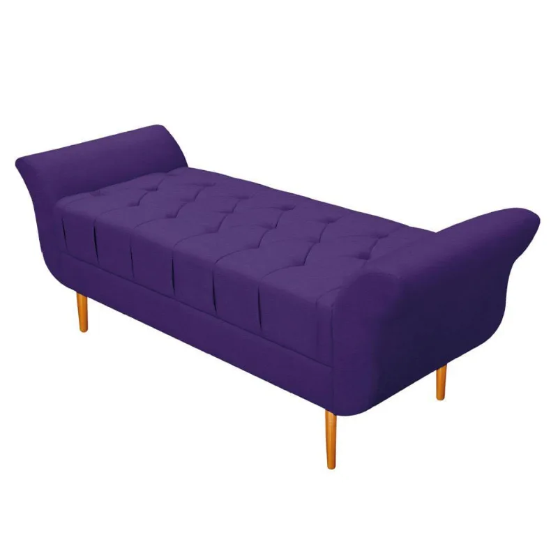 Recamier Estofado Ari 195 Cm King Corano Roxo Doce Sonho