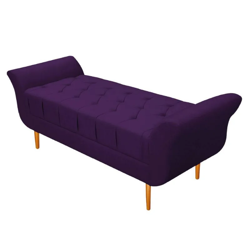 Recamier Estofado Ari 90 Cm Solteiro Suede Roxo Doce Sonho