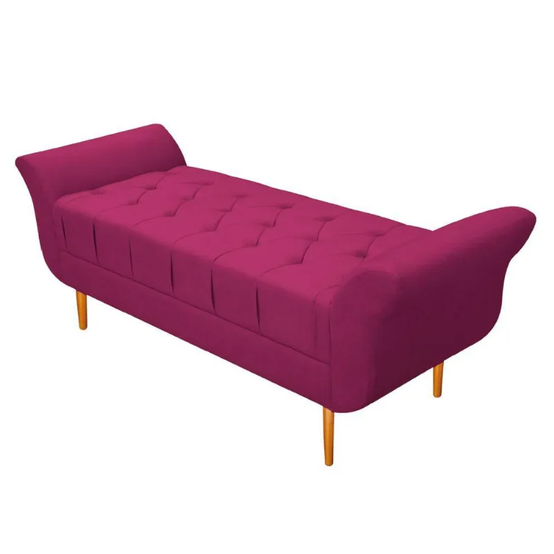 Recamier Estofado Ari 100 Cm Solteiro Suede Pink Doce Sonho