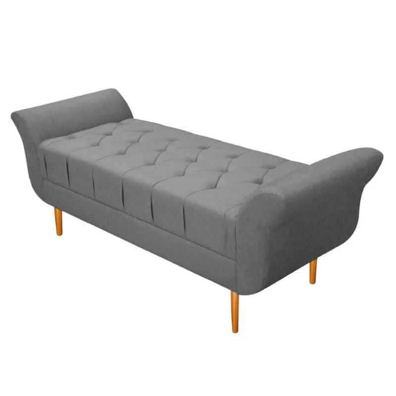 Recamier Estofado Ari 140cm Casal Suede Cinza