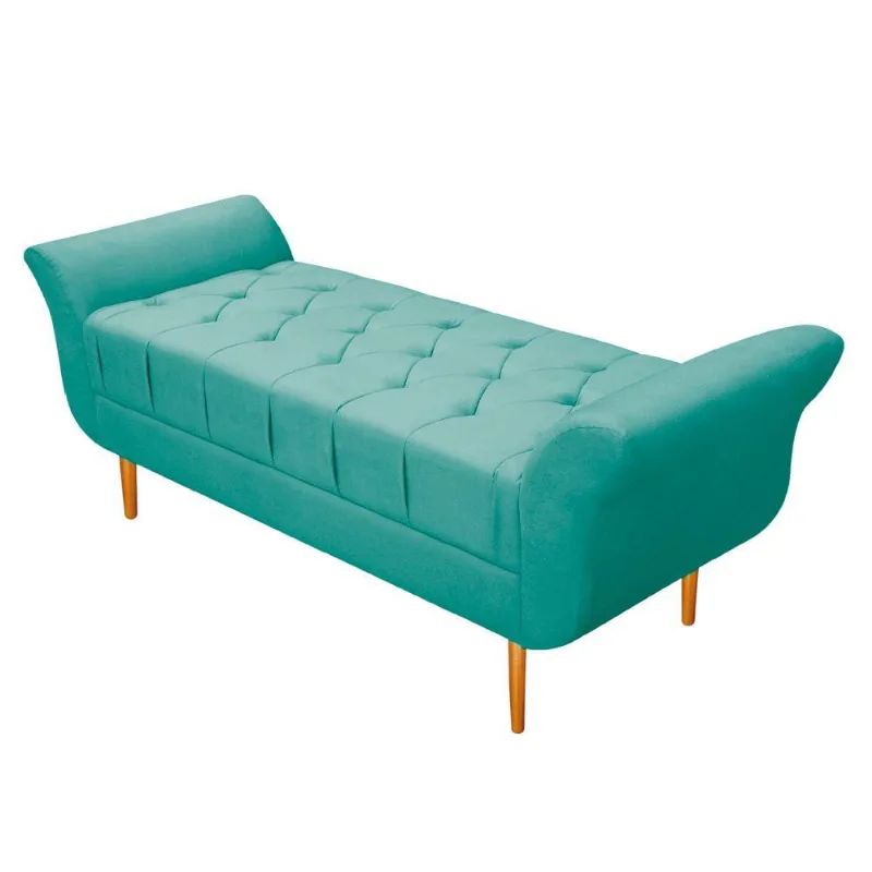 Recamier Estofado Ari 140 Cm Casal Azul Tiffany Doce Sonho