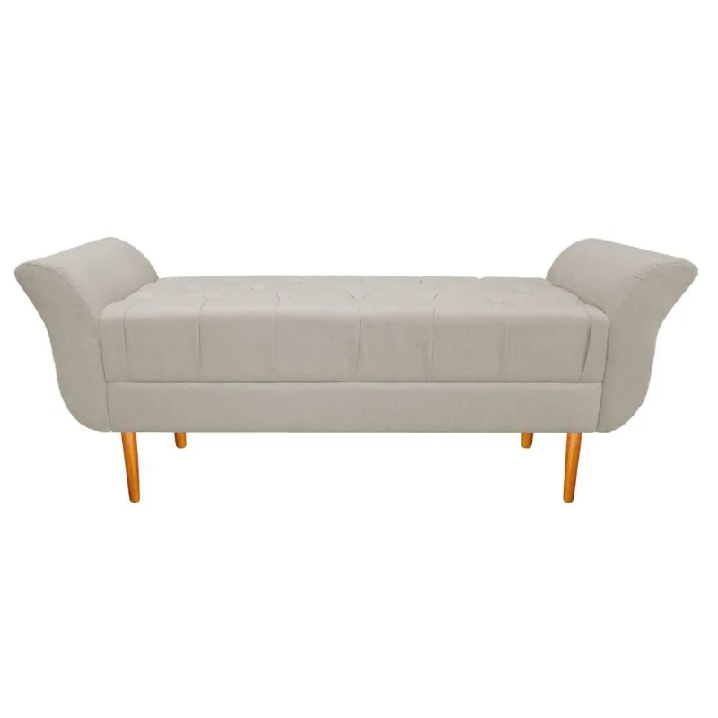 Recamier Estofado Ari 160cm Queen Size Suede Bege