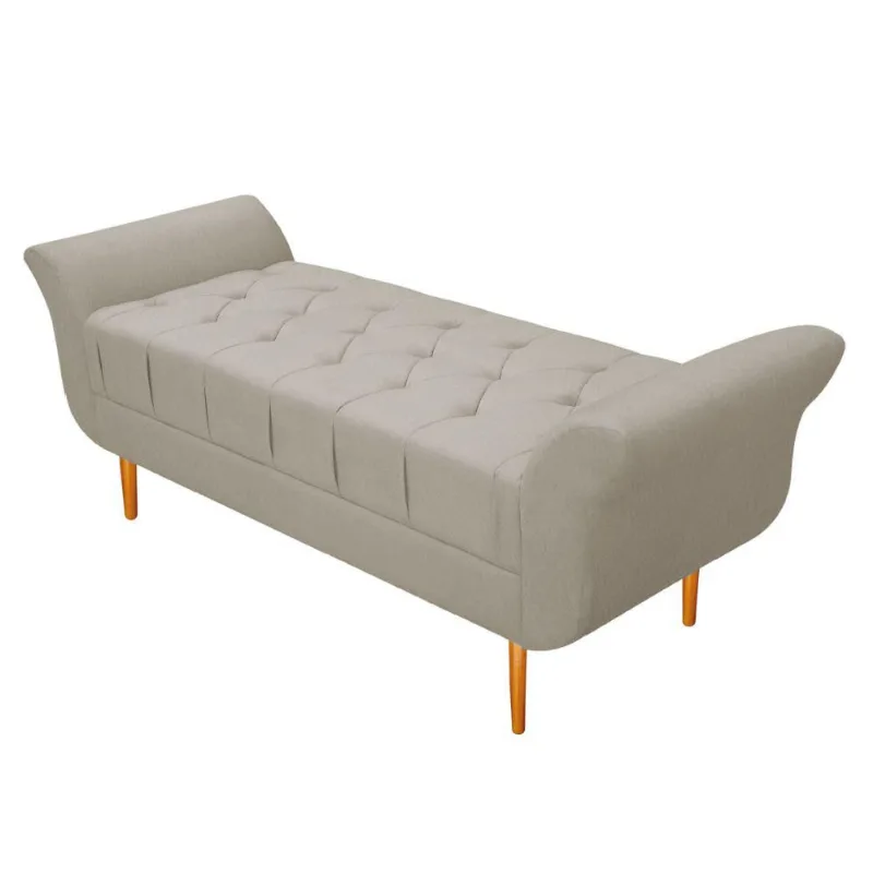 Recamier Estofado Ari 195 Cm King Size Suede Bege Adj Decor