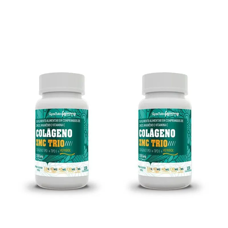 2 Colageno Zmc Trio Verisol+tipo I+tipo Ii 120 Comp.1250mg