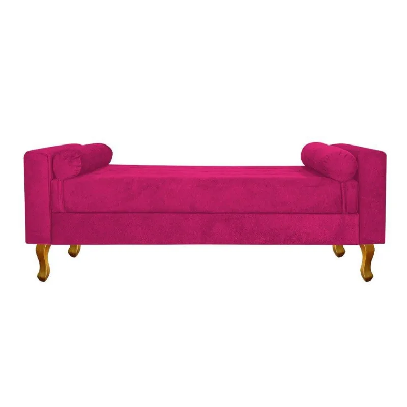 Recamier Baú Félix Solteiro 120cm Suede Pink