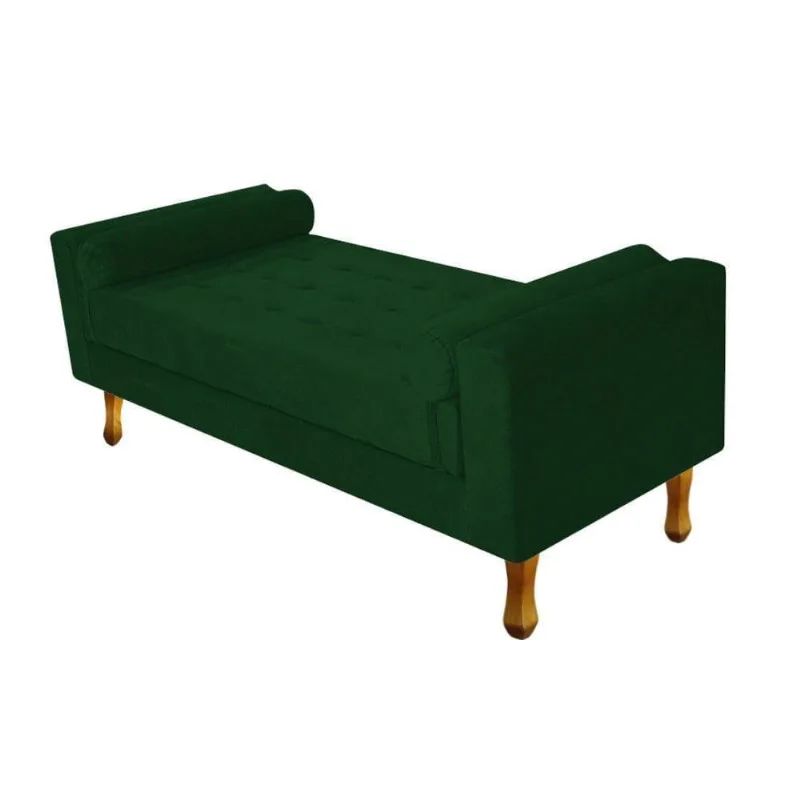 Recamier Baú Félix Solteiro 90cm Suede Verde Doce Sonho