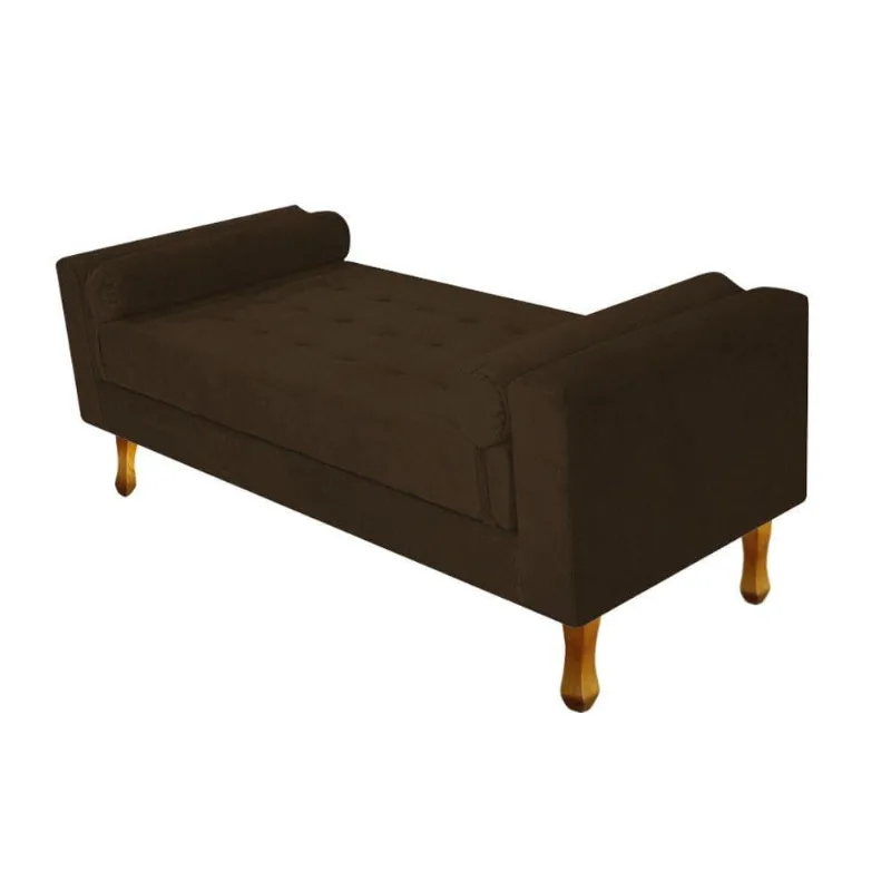 Recamier Baú Félix Solteiro 90cm Suede Marrom