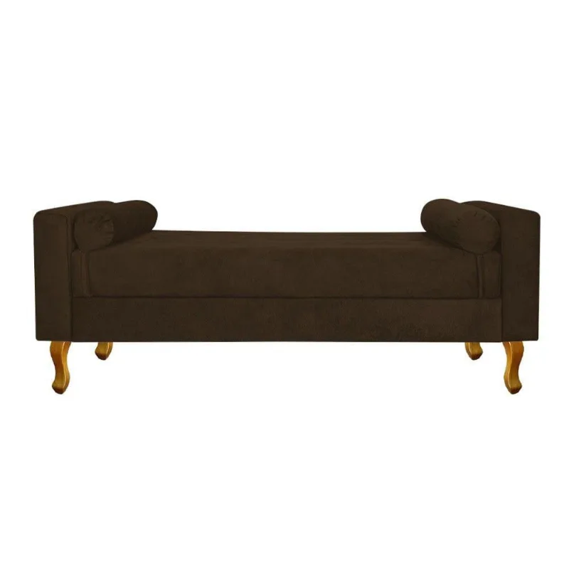 Recamier Baú Félix Solteiro 100cm Suede Marrom