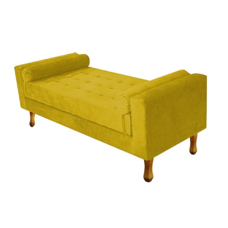 Recamier Baú Félix Casal 140cm Suede Amarelo Doce Sonho