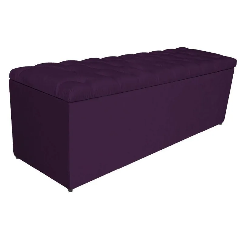 Calçadeira Estofada Liverpool 195 cm King Size Suede Roxo