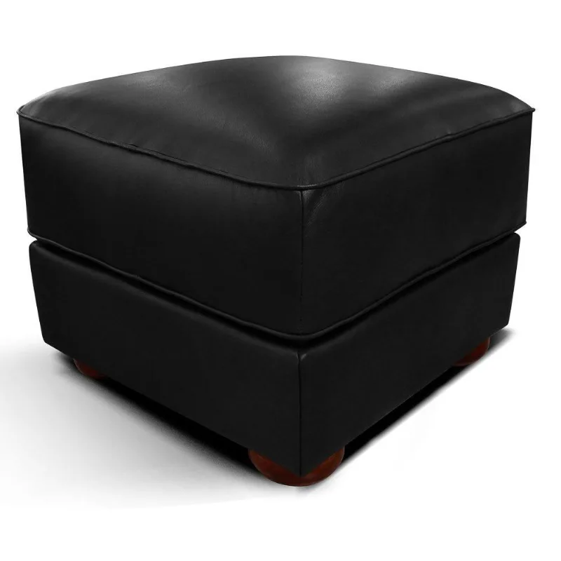 Puff Decorativo Aurora T02 Couro Preto Mpozenato