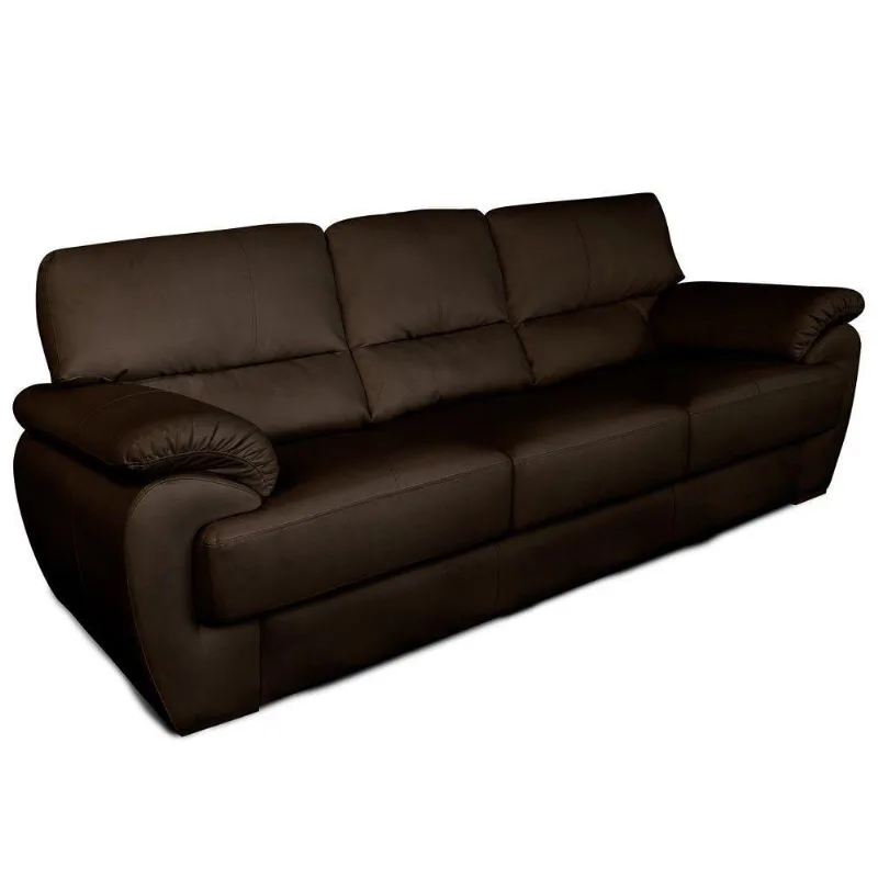 Sofá 225cm 3 Lugares Denver T02 Couro Marrom Mpozenato