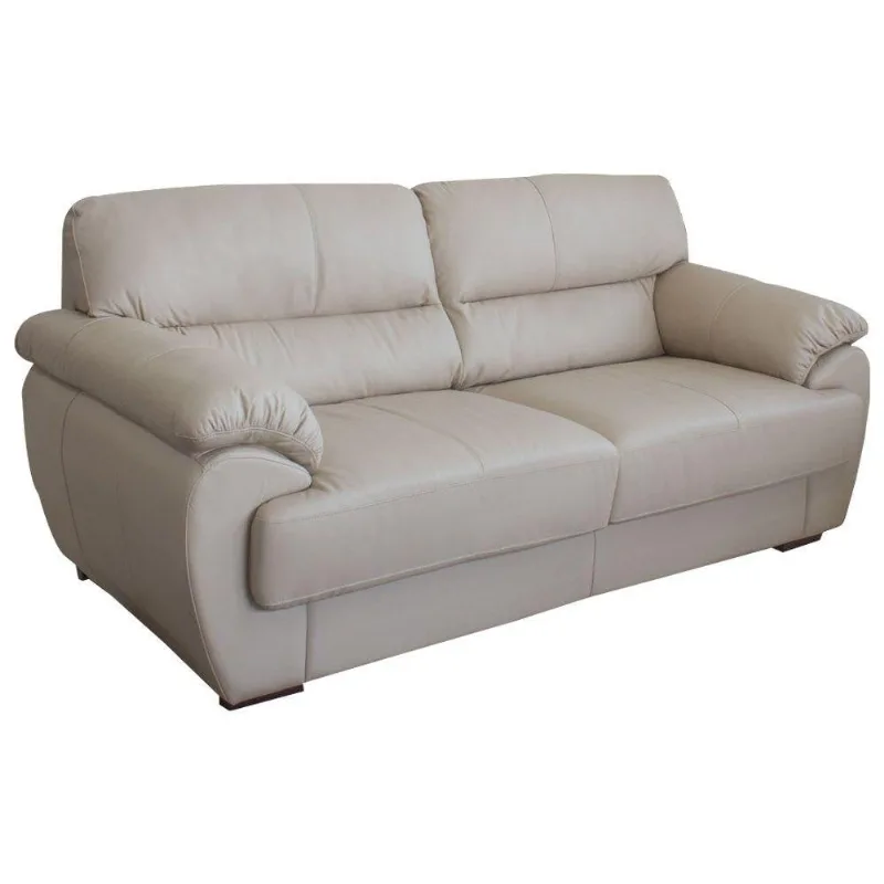 Sofá 205 Cm 2 Lugares Denver T02 Couro Matte Nude Mpozenato