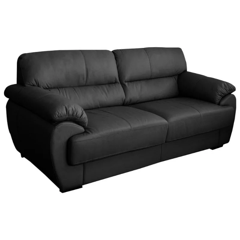 Sofá 205 Cm 2 Lugares Denver T02 Couro Preto Mpozenato