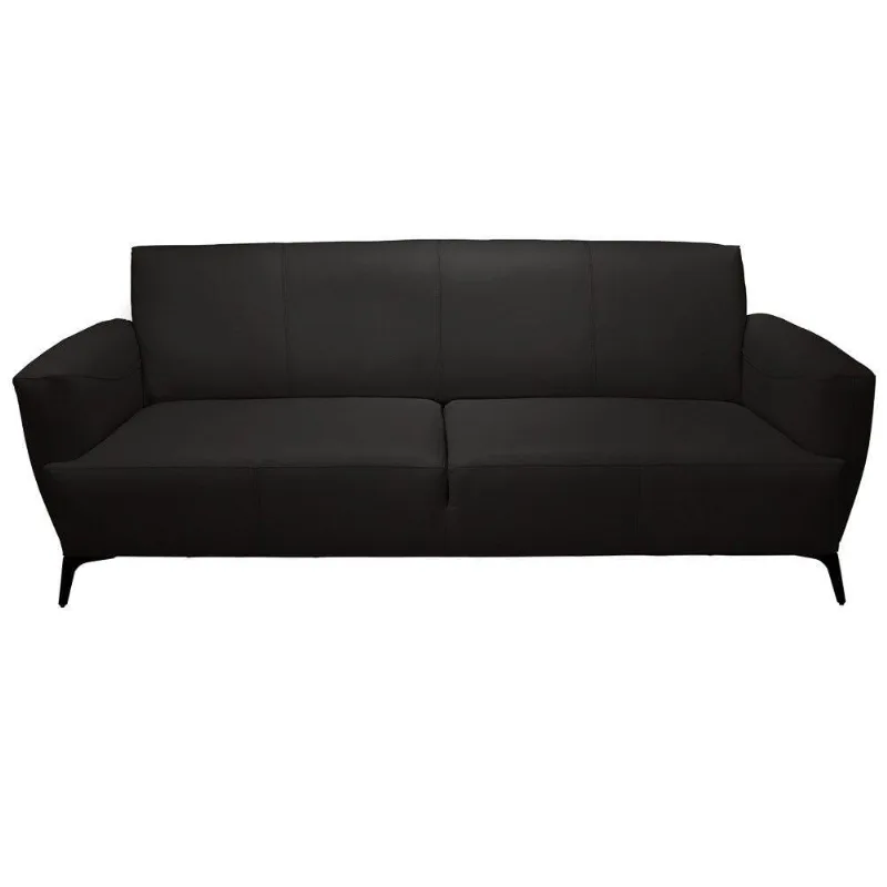 Sofá 215 Cm 3 Lugares Crystal T02 Couro Preto Mpozenato