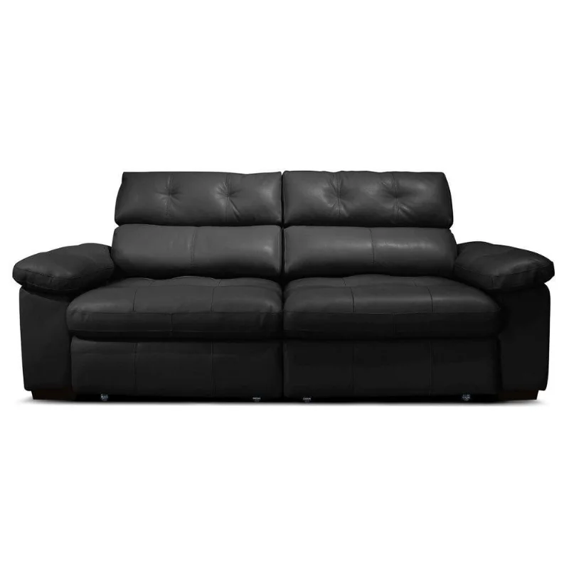 Sofá Cama 290cm 2 Lugares Detroit T02 Couro Preto Mpozenato