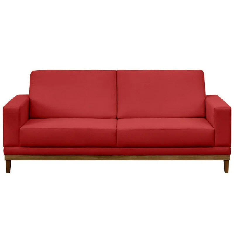 Sofá Kayrós 180cm 3 Lugares D05 Suede Vermelho Mpozenato