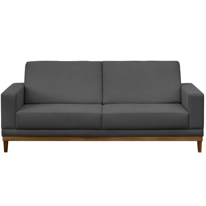 Sofá Kayrós 200cm 3 Lugares D05 Suede Cinza Mpozenato