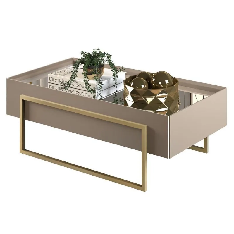 Mesa De Centro Espelhada D04 Sírius Amarula
