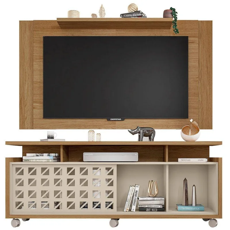 Rack Bancada e Painel para Tv Até 55 Pol. Buriti off White