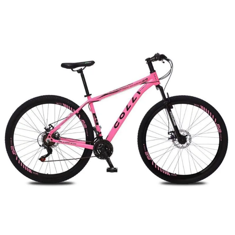 Bicicleta Atalanta Aro 29 Alumínio 21v Câmbio Traseiro Shimano Freio Mecânico Rosa Neon