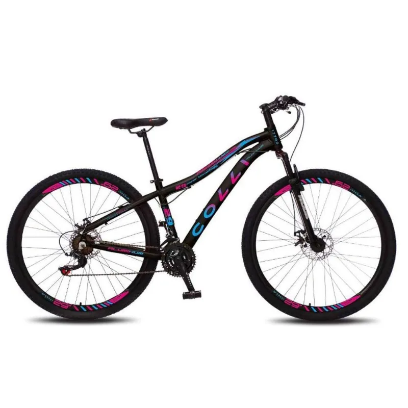 Bicicleta Euphora Aro 29 Alumínio 21v Câmbio Traseiro Shimano Freio Mecânico Rosa/azul