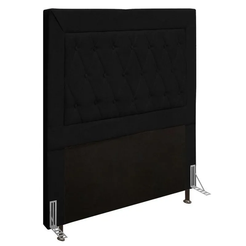Cabeceira Cama Box Solteiro 90Cm D10 Turmalina Corano Preto - Mpozenato