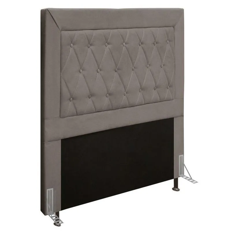 Cabeceira Cama Box Solteiro 90cm D10 Turmalina Suede Bege - Mpozenato