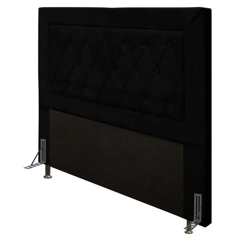Cabeceira Cama Box Casal Queen 160cm D10 Turmalina Corano Preto - Mpozenato