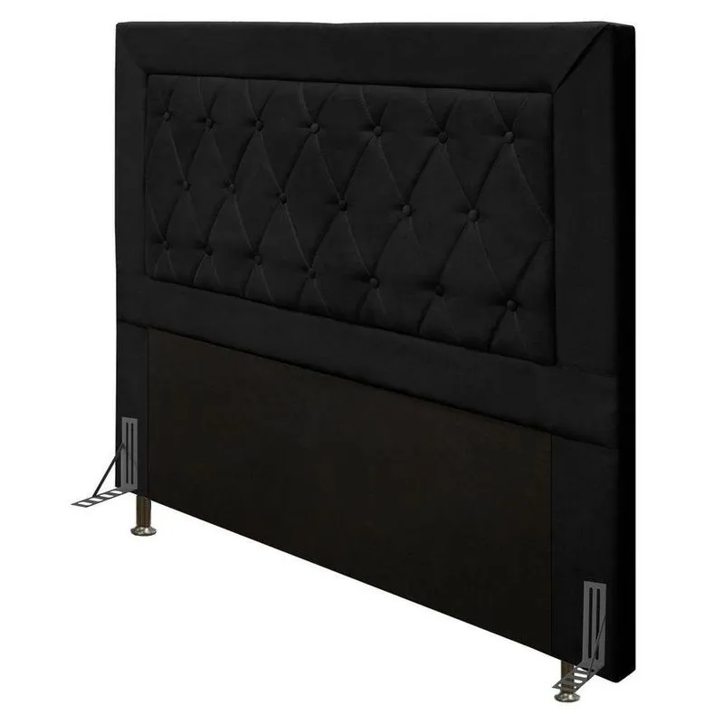 Cabeceira Cama Box Casal Queen 160Cm D10 Turmalina Suede Preto - Mpozenato