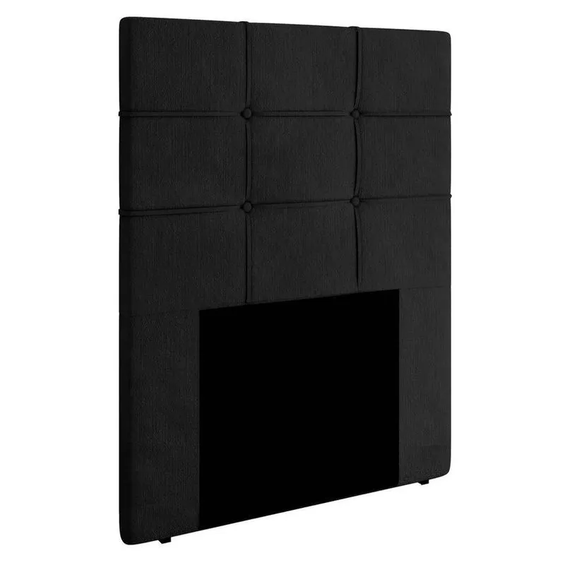 Cabeceira Cama Box Solteiro 90cm D10 Esmeralda Suede Preto - Mpozenato