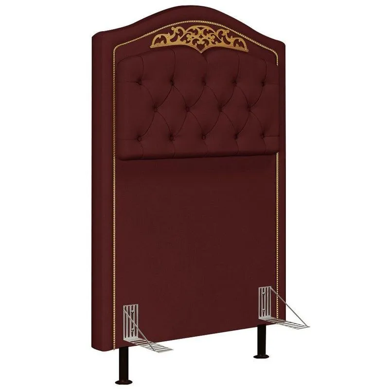 Cabeceira Cama Box Solteiro 90Cm Suede Vinho